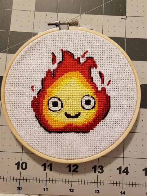 Fo My First Ever Finished Cross Stitch Calcifer I Know Hes Far