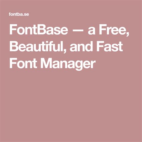 Fontbase — A Free Beautiful And Fast Font Manager Management Fonts