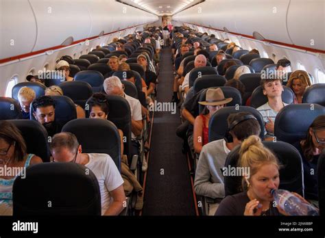 Passengers On Board An Airbus A320 Stock Photo Alamy