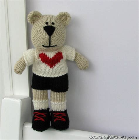 Lover Boy Toy Knitted Teddy Bear Stuff Toy By Cotuitbayknitter