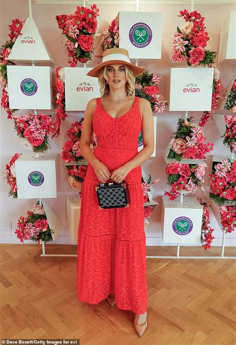 Wimbledon 2019 Ashley James Stuns In A Scarlet Lace Dress At Day Two