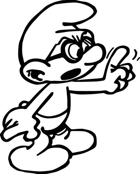 Smurfs Color Pictures Brainy Smurf Coloring Page