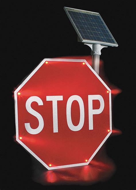 30 In X 30 In Nominal Sign Size Aluminum Led Stop Sign 3ypf82180