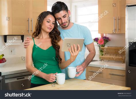 Couple Husband Wife Sharing Tablet Watching Stock Photo Edit Now