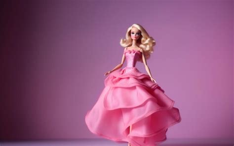 Premium Ai Image Barbie Blonde Doll With Pink Dress Isolated Ai