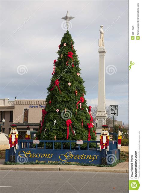 Christmas Tree In Town Center Of Franklin Editorial Photo Image Of