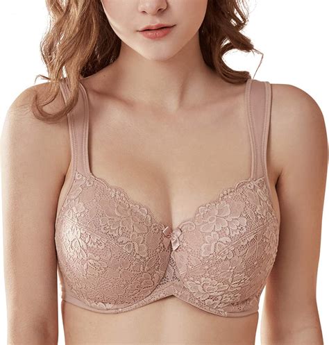 Casolace Womens Full Coverage Floral Lace Underwire No Padding