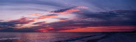 Clouds Ocean Panorama Sea Sky Sunset Water Sunset Pictures