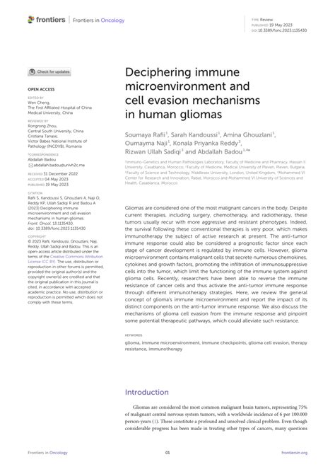 PDF Deciphering Immune Microenvironment And Cell Evasion Mechanisms