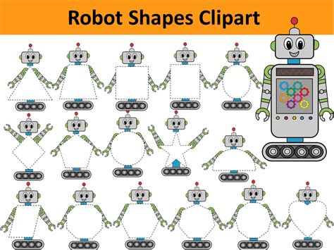 Robot Shapes Clipart Teaching Resources