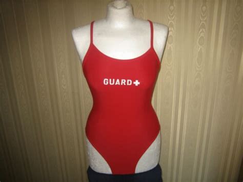 Sporti One Piece Lifeguard Swimsuit Size 30 Red Ebay