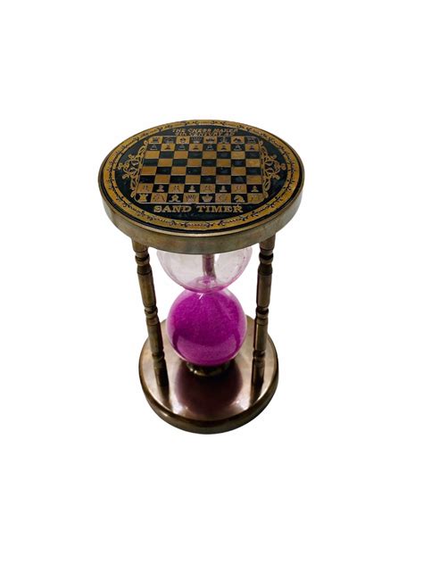 Nautical Maritime Vintage Sand Timer With Embossed Chess Base Etsy