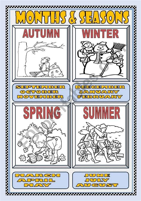 Months And Seasons Poster Esl Worksheet By Xyzzyx