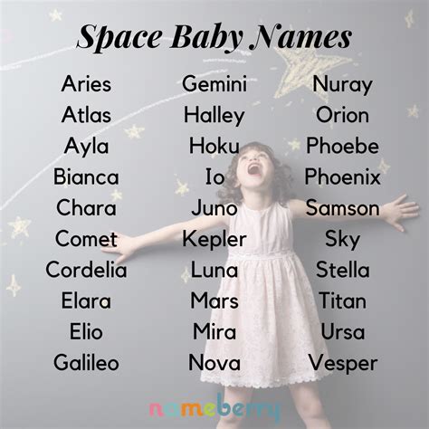 Cool Space Names For Girls