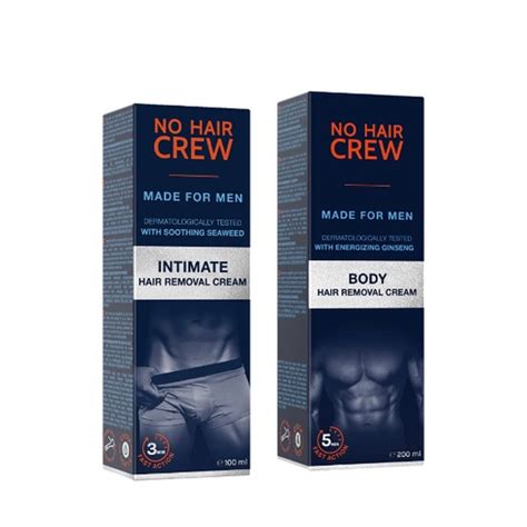 No Hair Crew Intimate Body Male Hair Removal Cream Bundle Painless Flawless Soothing
