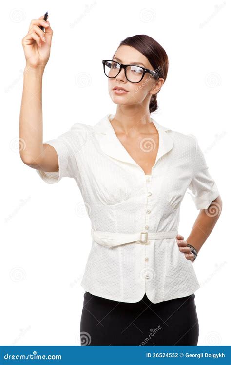 Strict Woman In Large Glasses Stock Photo Image Of Nerd Lecturer