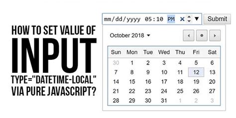 How To Set Value Of Input Type Datetime Local Via Pure Javascript