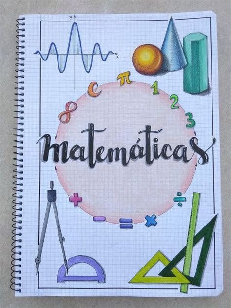 Matematicas Book Cover Page Portada De Cuaderno De Dibujos Cuadernos