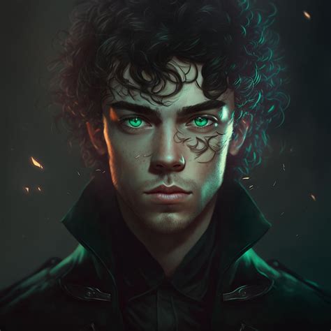 Premium Photo Portrait Of A Male Person With Green Eye Curly Hair