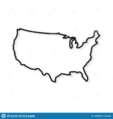 Outline United States Map Stock Vector Illustration Of Vector 154594581