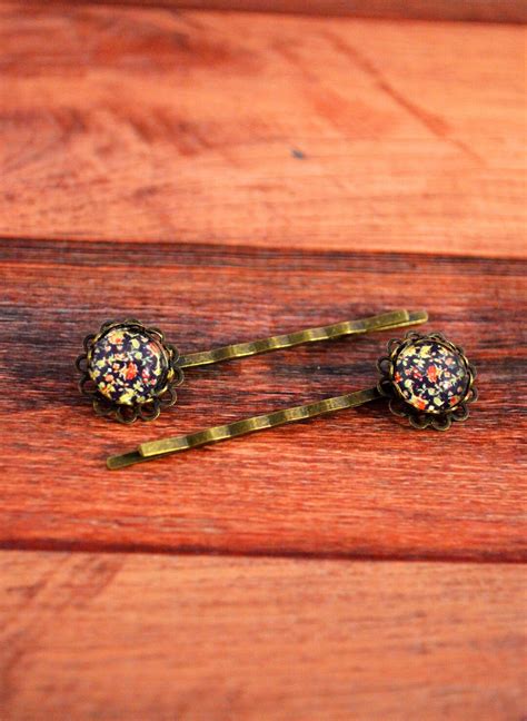 Floral Bobby Pins Floral Jewelry Floral Pins Flower Hair Etsy