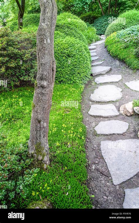 Garden Path In The Japanese Garden Prague Troja Czech Republic Stock