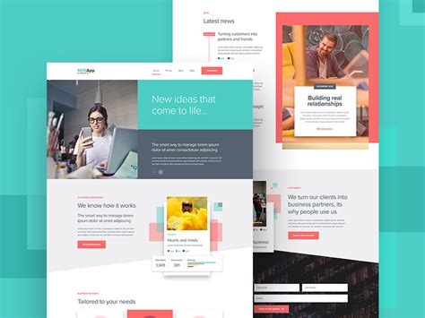 Mobile App Website Template Made With Adobe Xd Free Psd Templates