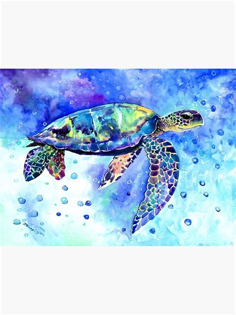 Sea Turtle Underwater Scene Framed Art Print By Surenart Sea Turtle