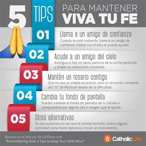 Infografía 5 Tips Para Mantener Viva Tu Fe Catholic Link