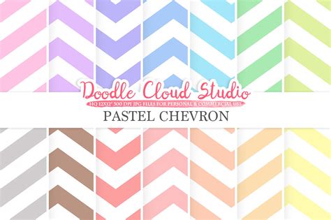Pastel Chevron Digital Paper Chevron Pattern Digital Chevron Pastel
