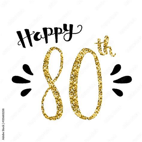 Happy 80th Birthday Card Stock Vector Adobe Stock