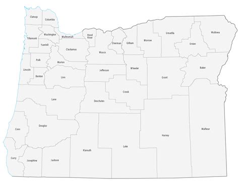Oregon County Map Large Map Vivid Imagery 12 Inch By 18