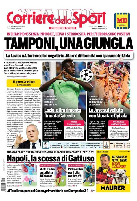 Corriere Dello Sport Prima Pagina 5 Novembre 2020