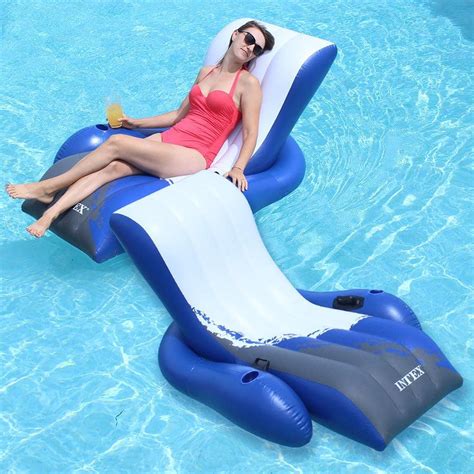 Intex Floating Recliner Inflatable Lounge Pool Float 2 Pack 58868ep 02