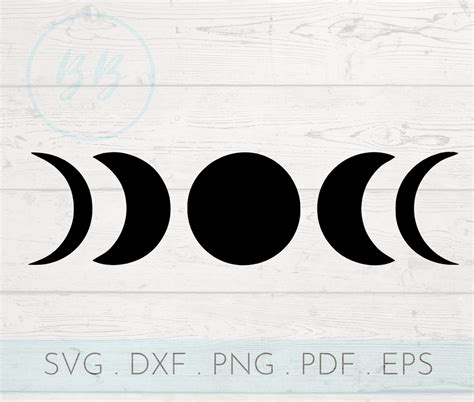 Moon Phase Cut File Svg Dxf Png Pdf Eps Silhouette Etsy