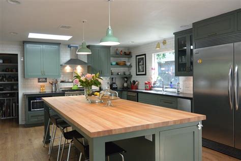 Sw Rosemary With Soapstone And Butcher Block Island Kitchen Remodel
