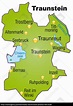 Karte von Traunstein als Übersichtskarte in Grün - Lizenzfreies Foto ...