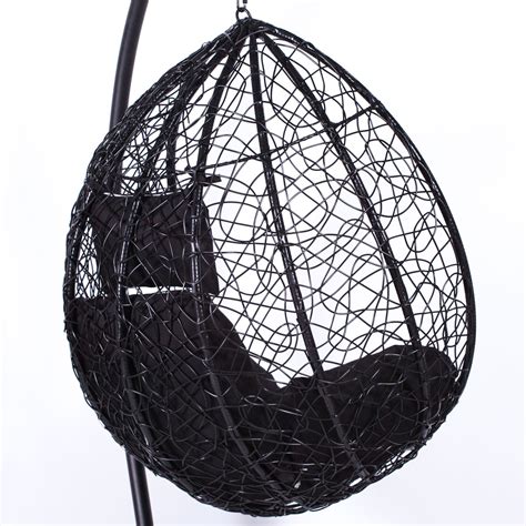 Egg chairs are an amazing addition for the home and feature quite the attractive charm. Rattan Black Swing Weave Patio Garden Hanging Egg Chair ...