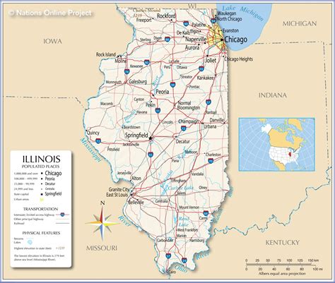 Reference Maps of Illinois, USA - Nations Online Project