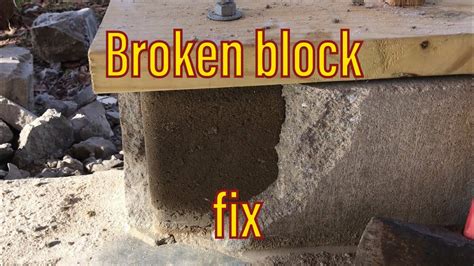 Repairing a broken concrete / cement block - YouTube