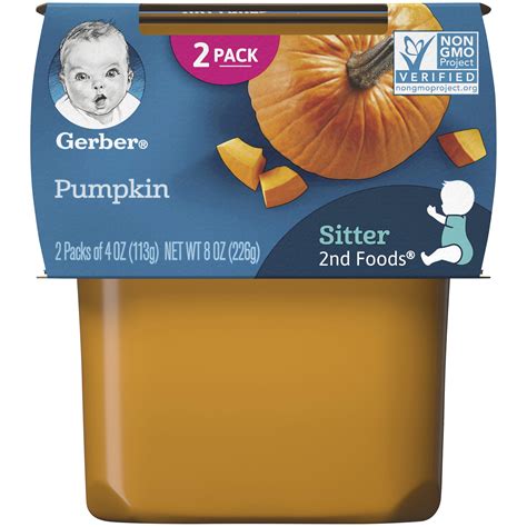 Pack Of 8 Gerber 2nd Foods Pumpkin Baby Food 2 4 Oz Tubs Walmart