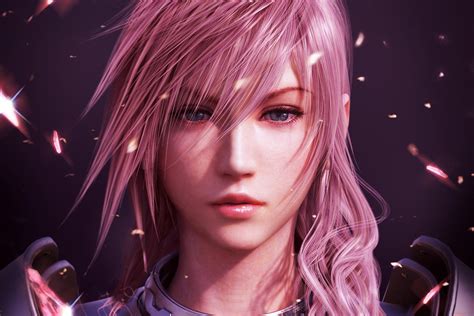 Video Games Claire Farron Final Fantasy Xiii Pink Hair Blue Eyes Pink