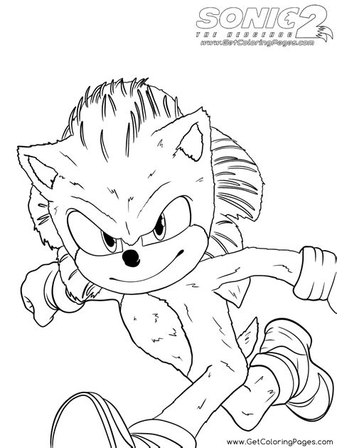 Sonic In Sonic The Hedgehog 2 Coloring Page Free Printable Coloring Pages