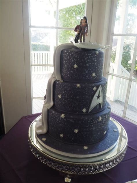 Bakes And Decorates Delicious Cakes Star Trek Cake Star Trek Wedding