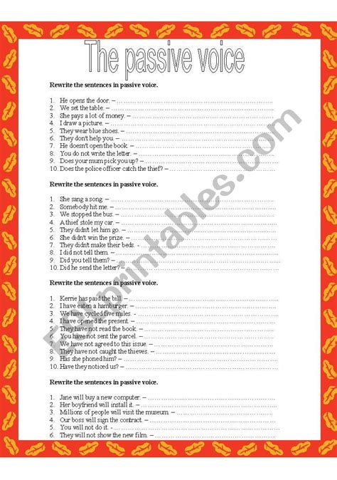 The Passive Voice Esl Worksheet By Anny