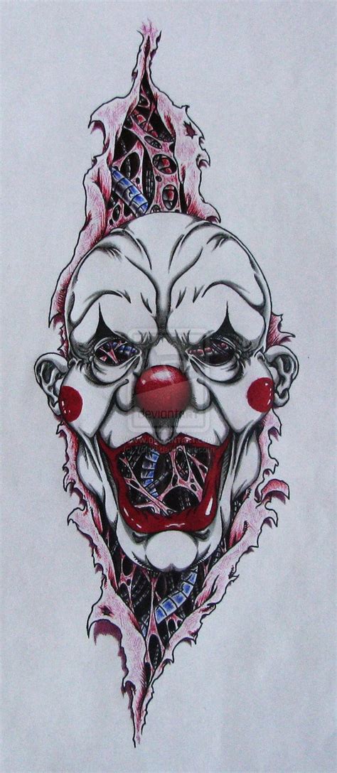 Killer Clown Tekening How To Draw An Evil Clown Mask Youtube See
