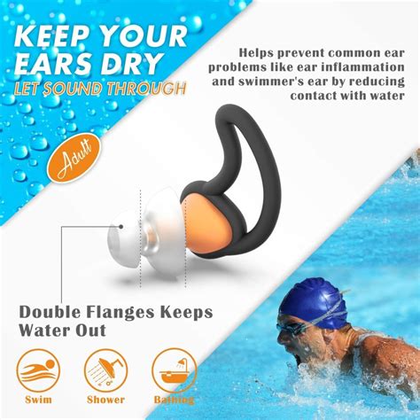 2 Pairs Swimmer Ear Plugs Hearprotek Upgraded Custom Fit Water