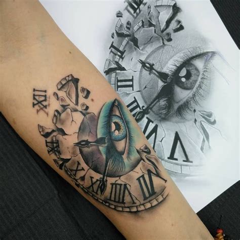 Abstract Clock Tattoo Viraltattoo