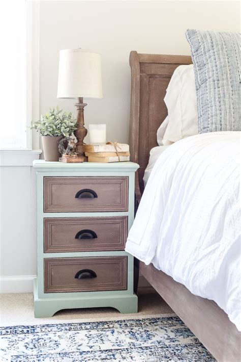 Two Tone Nightstands Makeover Bed Makeover Nightstand Makeover