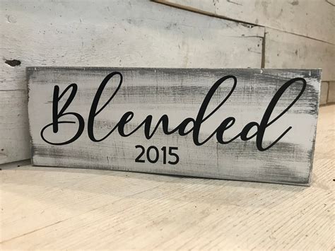 Blended and Blessed Wood Sign l Blended Blended Family | Etsy